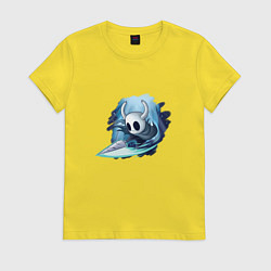 Футболка хлопковая женская Полый рыцарь атакует, цвет: желтый