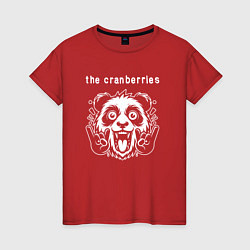 Футболка хлопковая женская The Cranberries rock panda, цвет: красный