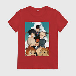 Футболка хлопковая женская Ходячий замок Хаул, цвет: красный