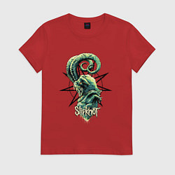 Футболка хлопковая женская Slipknot ram, цвет: красный