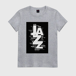 Футболка хлопковая женская Джазовые стили, цвет: меланж