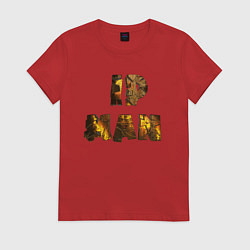 Футболка хлопковая женская IP Man gold, цвет: красный