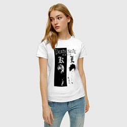 Футболка хлопковая женская Тетрадь смерти Лайт Ягами, цвет: белый — фото 2