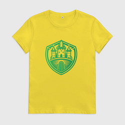 Футболка хлопковая женская Логотип Рыцарского замка, цвет: желтый