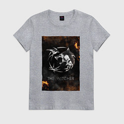 Футболка хлопковая женская The Witcher - Logo, цвет: меланж