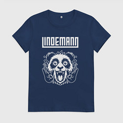 Футболка хлопковая женская Lindemann rock panda, цвет: тёмно-синий