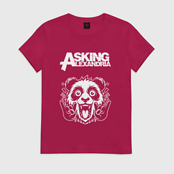 Футболка хлопковая женская Asking Alexandria rock panda, цвет: маджента