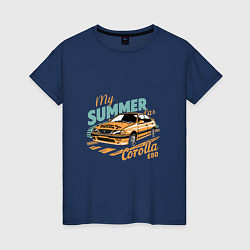 Футболка хлопковая женская My Summer Car Toyota Corolla, цвет: тёмно-синий