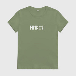 Футболка хлопковая женская Руна счастья, цвет: авокадо