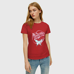 Футболка хлопковая женская Воспоминания вместо сожаления, цвет: красный — фото 2