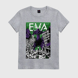Футболка хлопковая женская Евангелион Синдзи, цвет: меланж