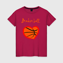 Футболка хлопковая женская Basket love, цвет: маджента