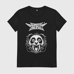 Футболка хлопковая женская Babymetal rock panda, цвет: черный