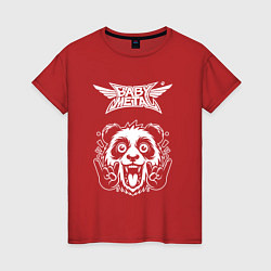 Футболка хлопковая женская Babymetal rock panda, цвет: красный