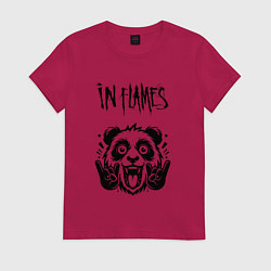 Футболка хлопковая женская In Flames - rock panda, цвет: маджента
