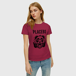 Футболка хлопковая женская Placebo - rock panda, цвет: маджента — фото 2