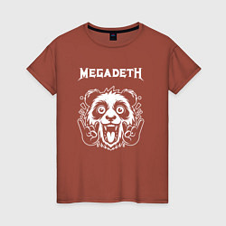 Футболка хлопковая женская Megadeth rock panda, цвет: кирпичный