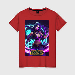 Футболка хлопковая женская League Of Legends Akali Kda, цвет: красный