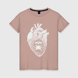 Футболка хлопковая женская Dead heart, цвет: пыльно-розовый