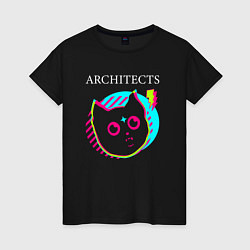 Футболка хлопковая женская Architects rock star cat, цвет: черный