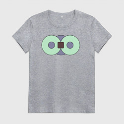 Футболка хлопковая женская Два диска соединённые, цвет: меланж