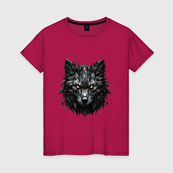 Футболка хлопковая женская Графитовый волк, цвет: маджента