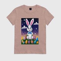 Футболка хлопковая женская Ушастик и яички, цвет: пыльно-розовый