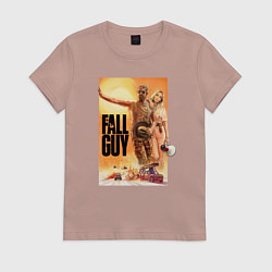 Футболка хлопковая женская Эмили Блант и Райан Гослинг каскадеры, цвет: пыльно-розовый