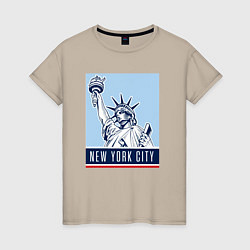 Футболка хлопковая женская Style New York, цвет: миндальный