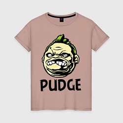 Футболка хлопковая женская Pudge Face, цвет: пыльно-розовый