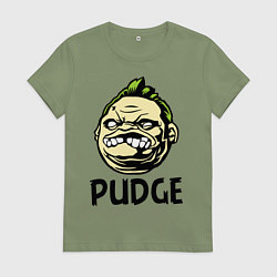 Футболка хлопковая женская Pudge Face, цвет: авокадо
