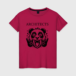 Футболка хлопковая женская Architects - rock panda, цвет: маджента