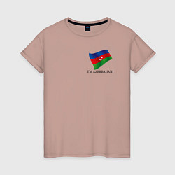 Футболка хлопковая женская Im Azerbaijani - motto, цвет: пыльно-розовый