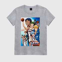 Футболка хлопковая женская Баскетбол Куроко, цвет: меланж