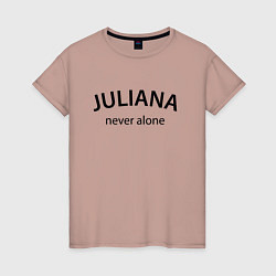 Футболка хлопковая женская Juliana never alone - motto, цвет: пыльно-розовый