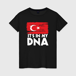 Футболка хлопковая женская Турция в ДНК, цвет: черный