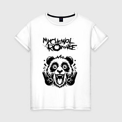 Футболка хлопковая женская My Chemical Romance - rock panda, цвет: белый