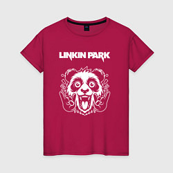 Футболка хлопковая женская Linkin Park rock panda, цвет: маджента
