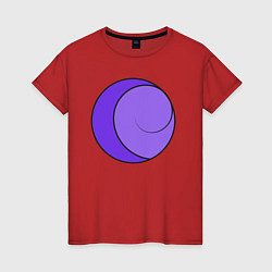 Футболка хлопковая женская Круг улитка, цвет: красный