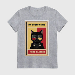 Женская футболка Доктор рекомендует очки