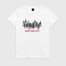 Футболка хлопковая женская New York United States, цвет: белый