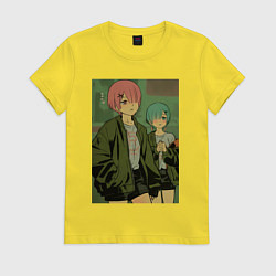 Футболка хлопковая женская Рам Рем, цвет: желтый