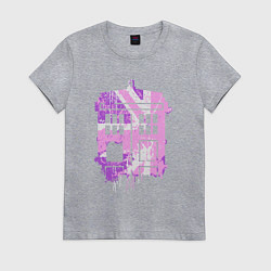 Футболка хлопковая женская Pink tardis, цвет: меланж