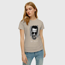 Футболка хлопковая женская Depeche Mode - Dave Gahan face, цвет: миндальный — фото 2