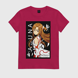 Футболка хлопковая женская Асуна Юки мечник, цвет: маджента