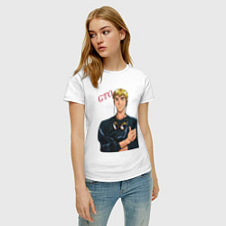 Футболка хлопковая женская Эйкити Онидзука учитель, цвет: белый — фото 2