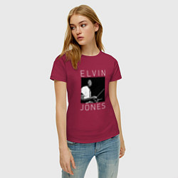 Футболка хлопковая женская Elvin Jones jazz legend, цвет: маджента — фото 2