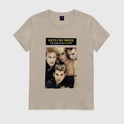 Футболка хлопковая женская Depeche Mode - Singles, цвет: миндальный