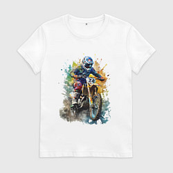 Женская футболка Мотокросс