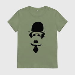 Футболка хлопковая женская Чаплин лого, цвет: авокадо